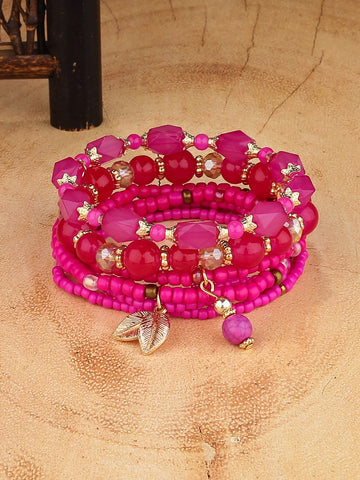 Four Piece Pink Bracelet