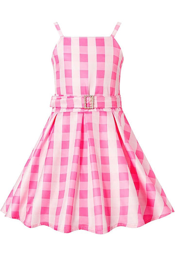 KIDS Girls Pink Gingham Barbie Movie Dress