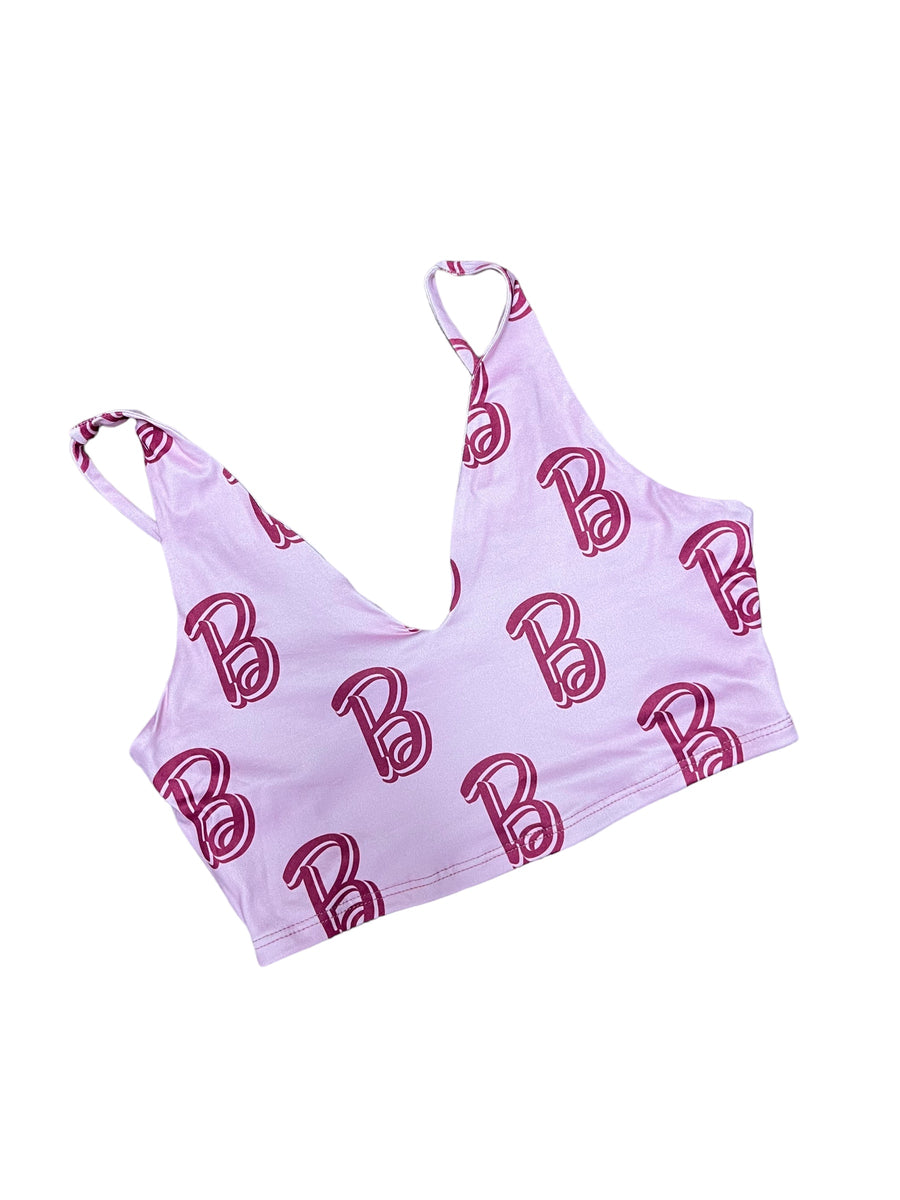Barbie Cropped V Neck Tank