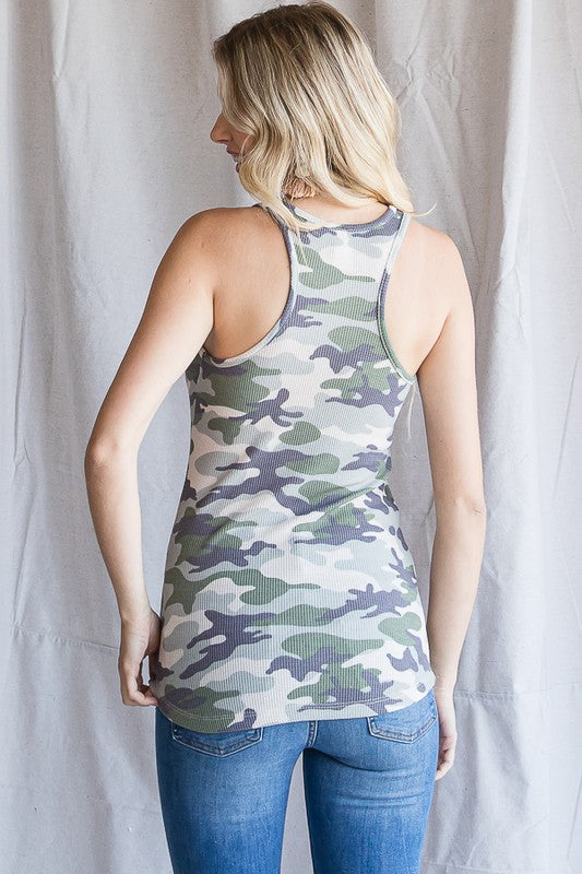 The Beni Camo Print Tank Top