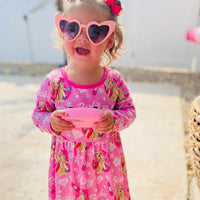KIDS Long Sleeve Soft Pink Dress