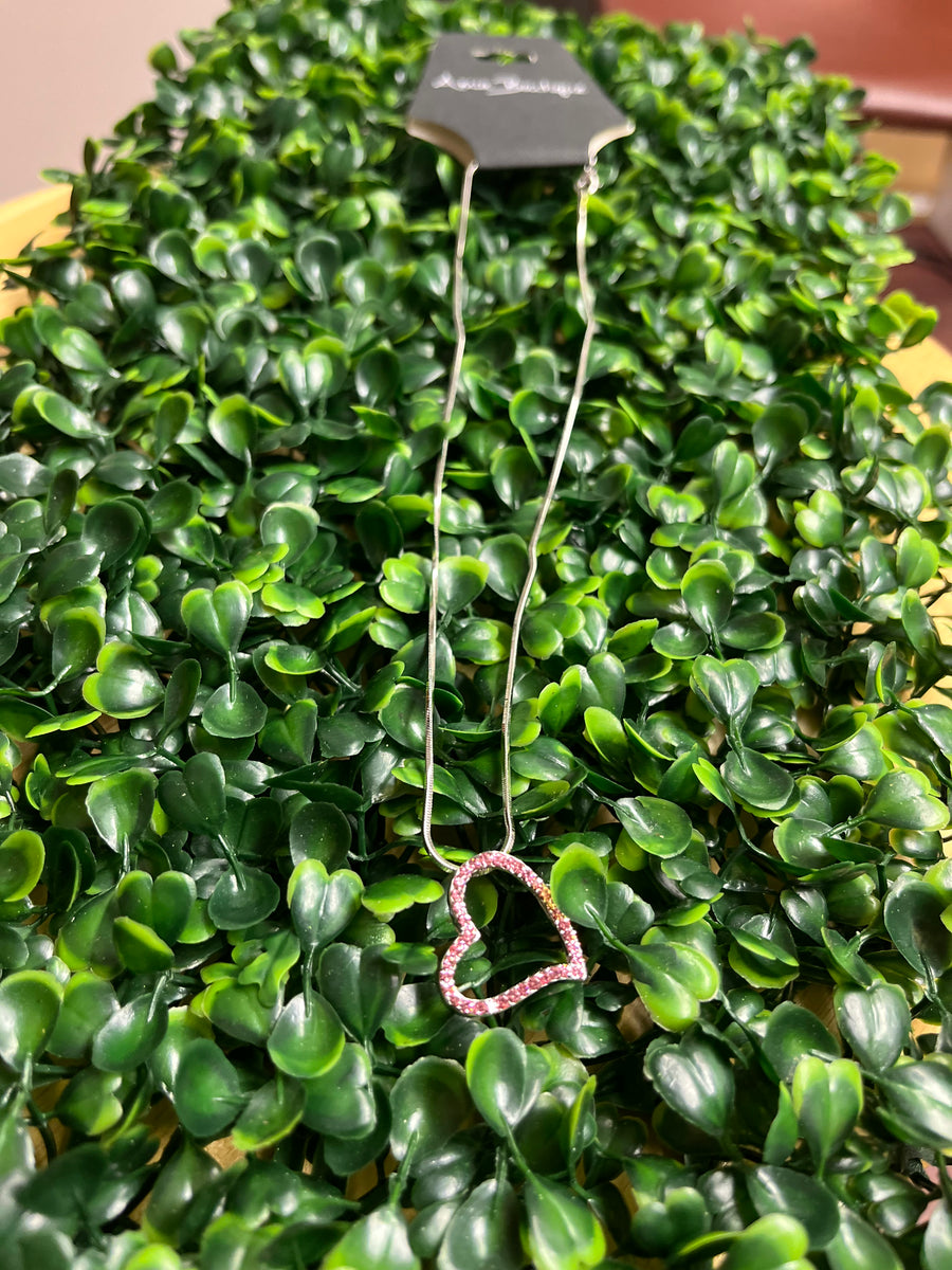 Pink Gem Heart Necklace