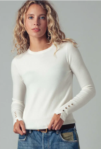 Button Cuff Slim Knit Top