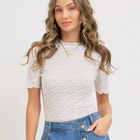 Short Sleeve Lace Top