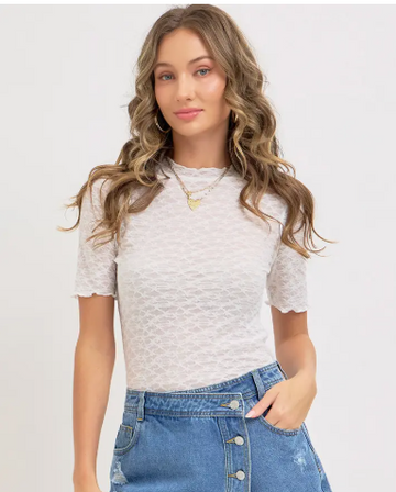 Short Sleeve Lace Top