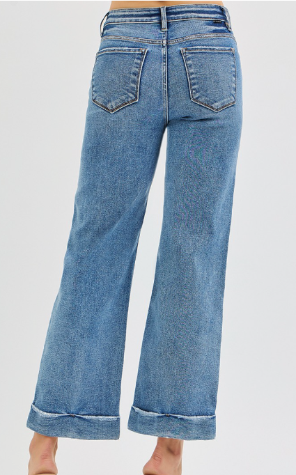 Risen MR Crop Straight Cuffed Jeans