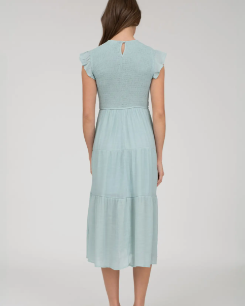 Smocked Tiered Midi Dress