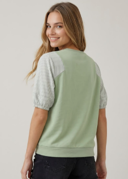 Puff Sleeve Mixed Top