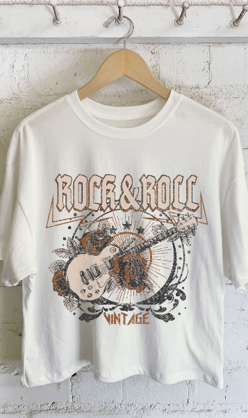 Rose Guitar Long Crop Top