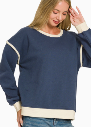 Retro Contrast Sweatshirt-2 colors
