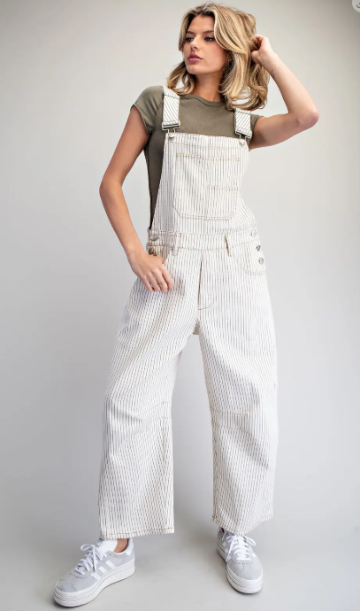 Pinstripe Cotton Overalls