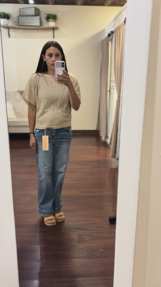 Risen MR Crop Straight Cuffed Jeans