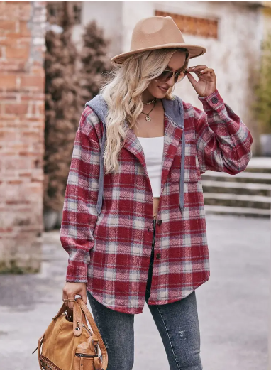 flannel jacket hooded
