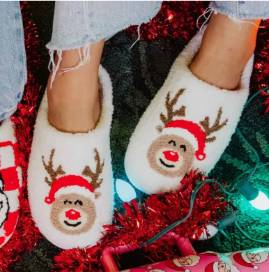 Reindeer Red Nose Slippers