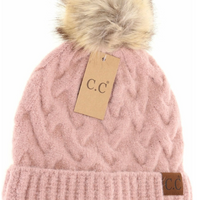 Rose Chunky Pom C.C. Beanie