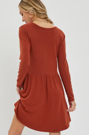 Short Dress - Rust