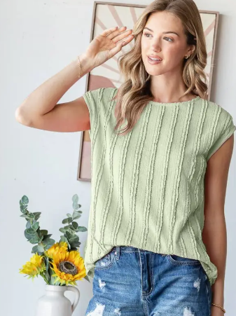 Chic Solid Cap Sleeve Top