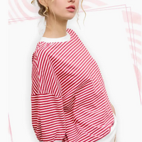 Loose Fit Striped Short Sleeve