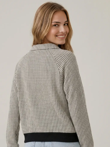 Two-Tone Knit Pullover