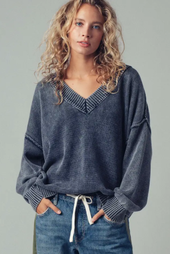 V-Neck Cotton Sweater
