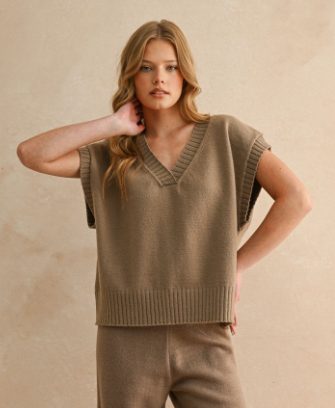 V-neck Sleeveless Sweater Pullover