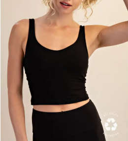 V Neck Yoga Top in Black