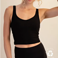 V Neck Yoga Top in Black
