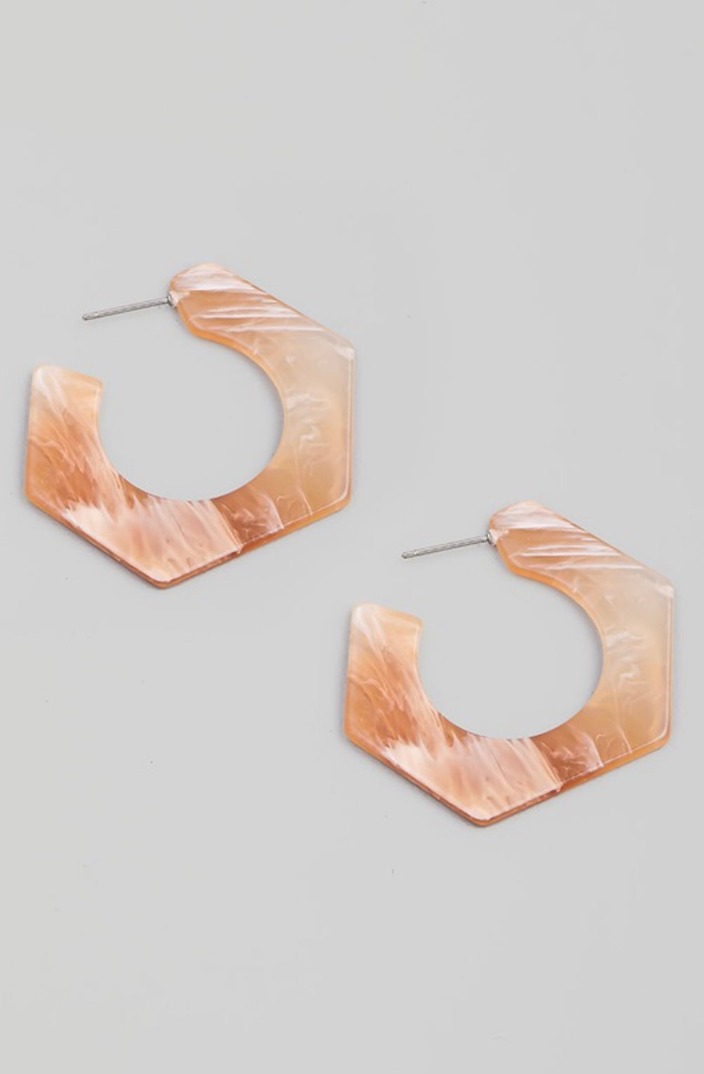 Hexagon Hoop Earrings available in 2 colors