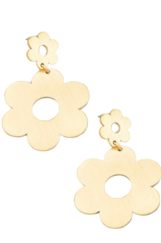 The Luna Gold Flower Earrings
