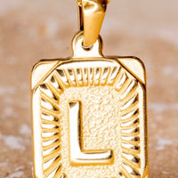 Gold Initial Card Pendent Necklaces