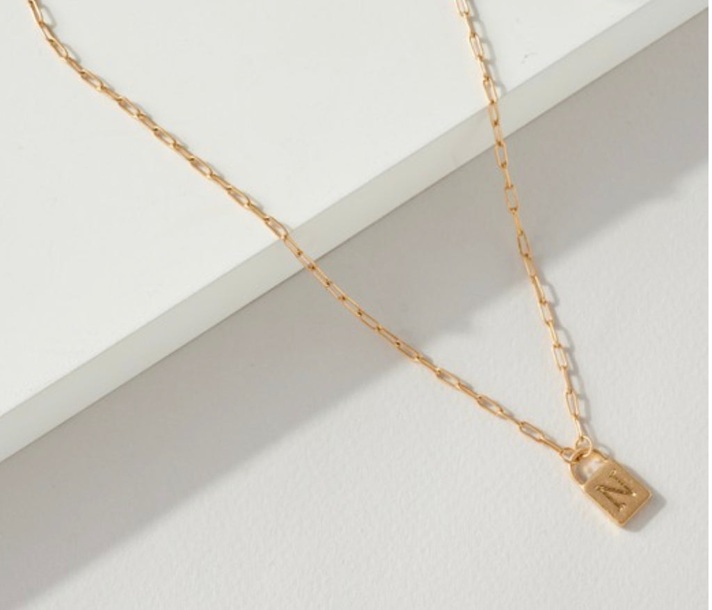 Dainty Initial Lock Necklaces