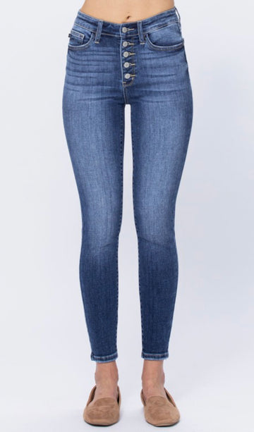 PLUS Judy Blue High Rise Button Fly Skinny