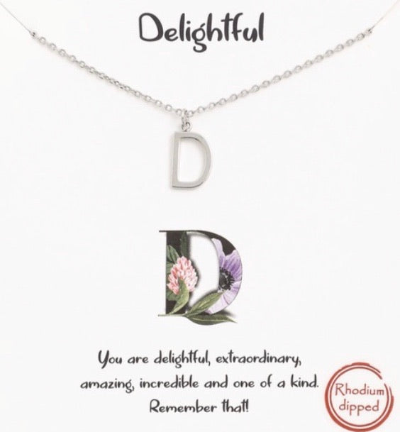 Silver Initial Necklaces - Multiple Letters Available