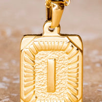 Gold Initial Card Pendent Necklaces