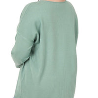 PLUS The Bella Hi Low Blue Grey Buttery Soft Sweater