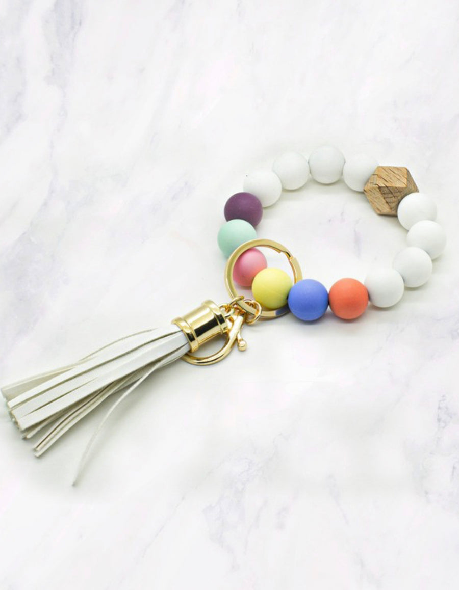 The Ellie Silicone Beaded Key Ring Keychain