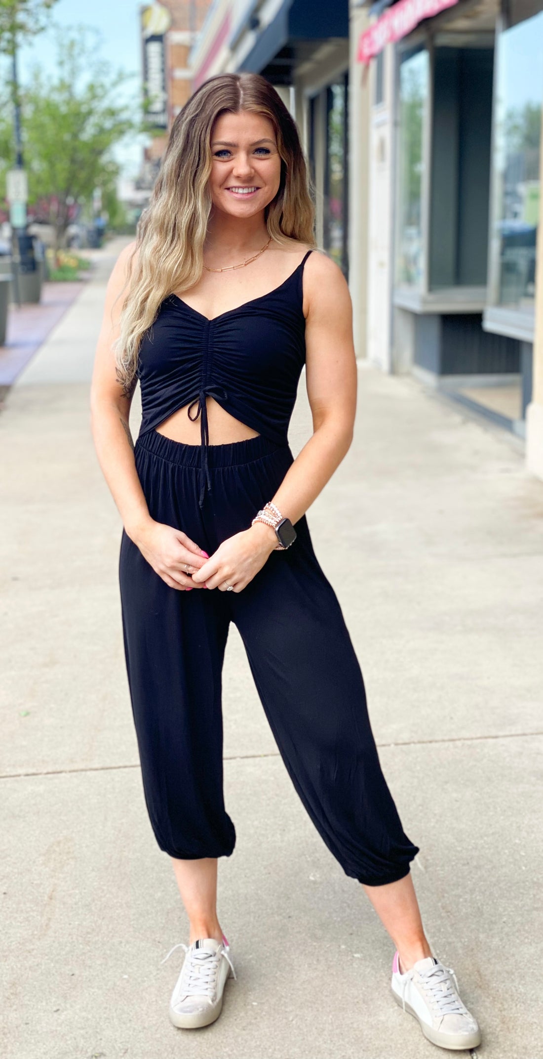 Daydreaming Black Ruched Jumpsuit