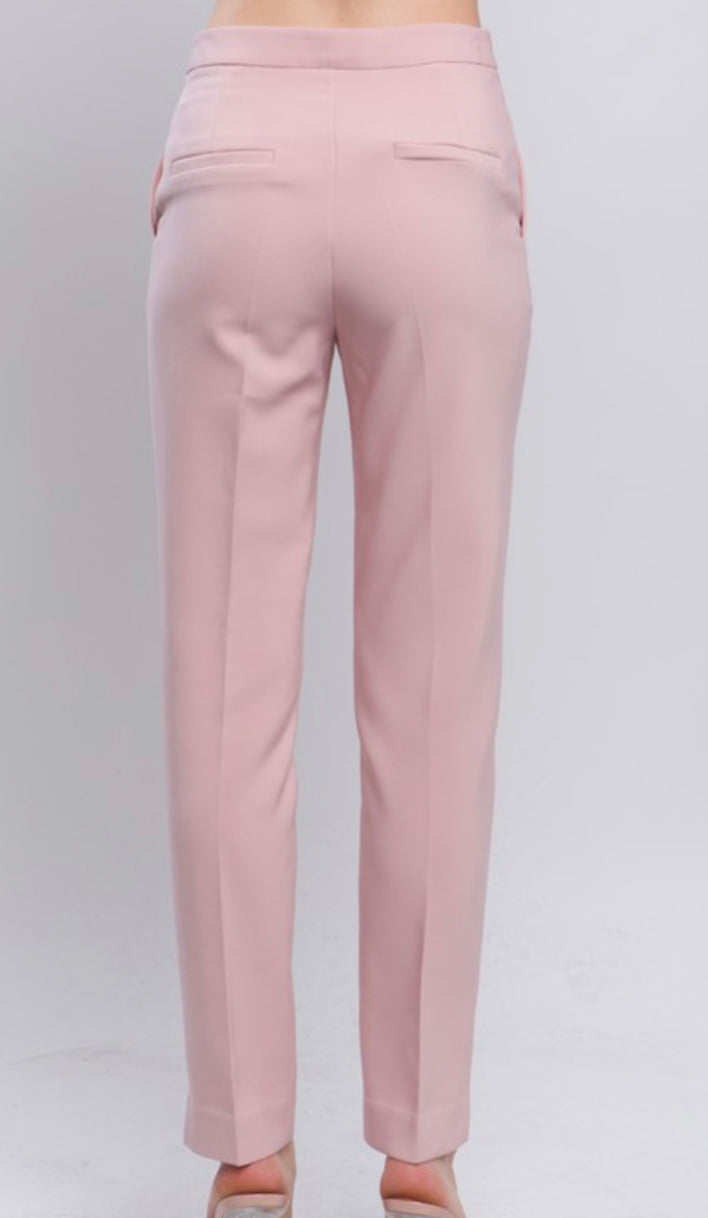 The Mindy Pink Basic Woven Ankle Pants