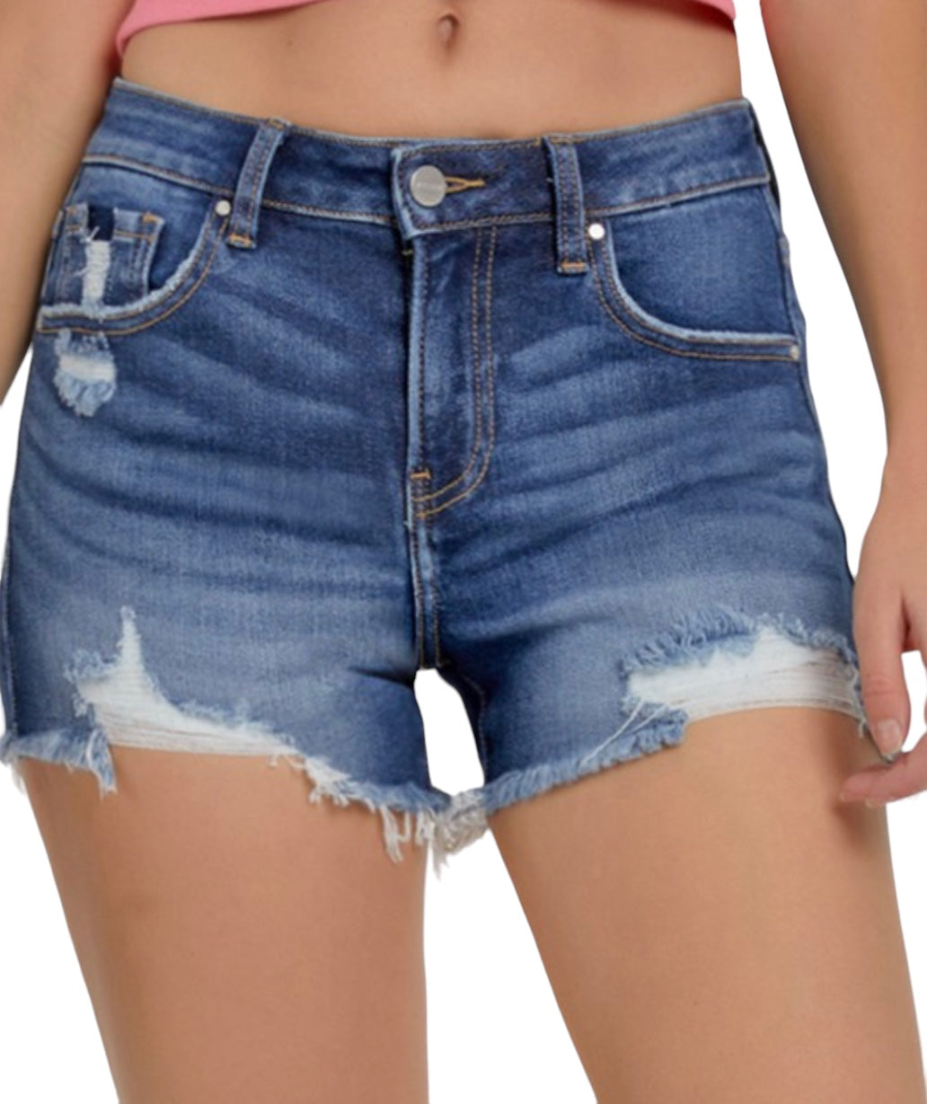 Rugged Edge Risen Denim Shorts