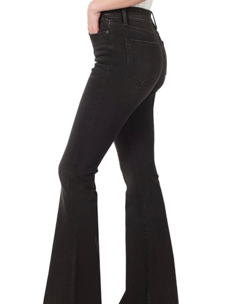 The Brandy Zenana Black High-Rise Flares