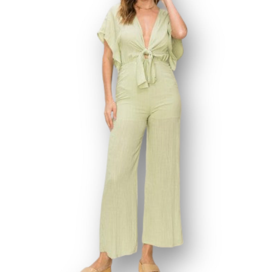 Utter Bliss Light Green Jumpsuit