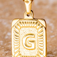 Gold Initial Card Pendent Necklaces