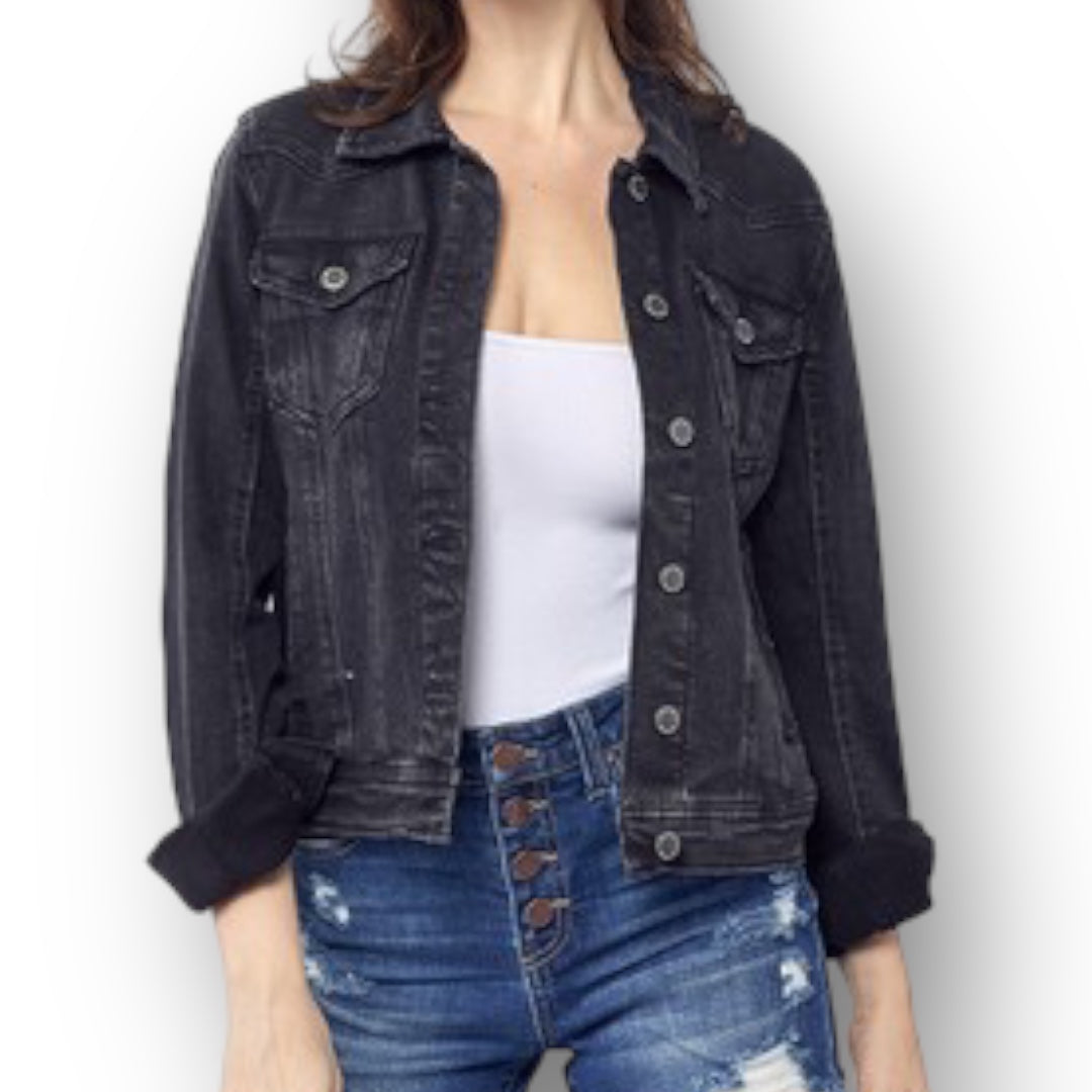 Risen Black Classic Vintage Jean Jacket