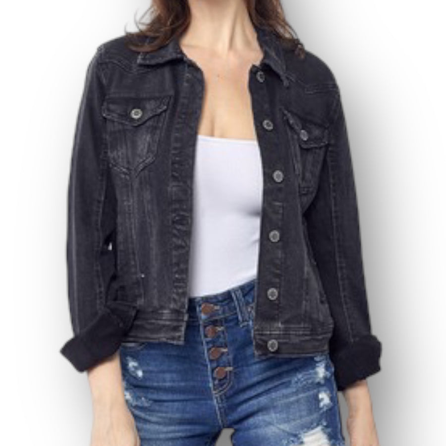 Risen Black Classic Vintage Jean Jacket