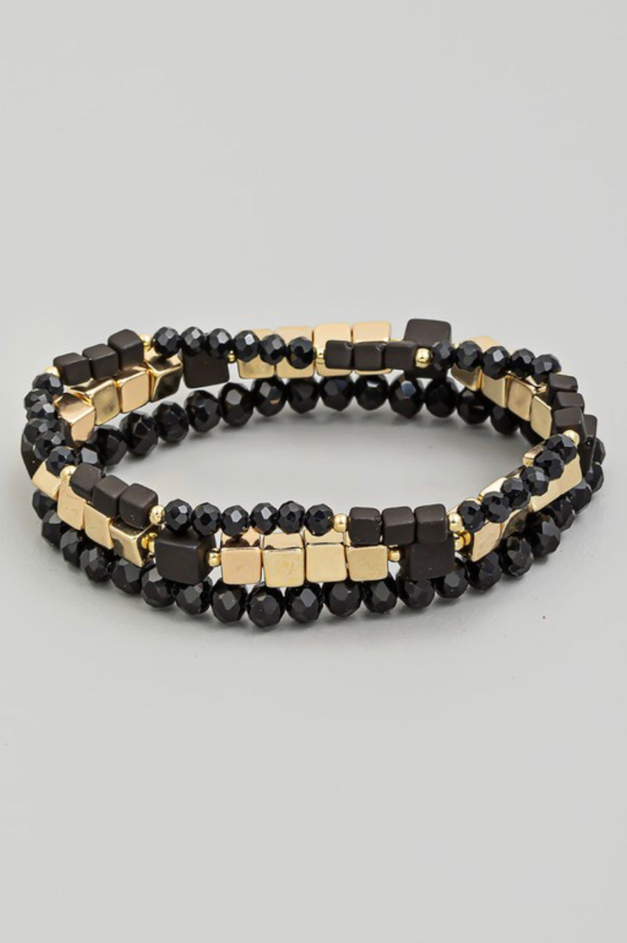 Assorted Square Bead Stackable Bracelet Set