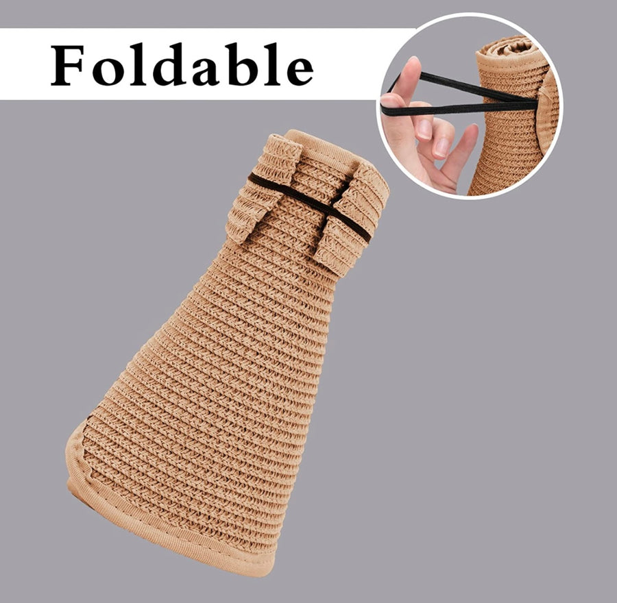 Foldable Straw Visor Hat