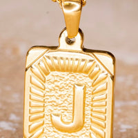 Gold Initial Card Pendent Necklaces