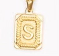 Gold Initial Card Pendent Necklaces