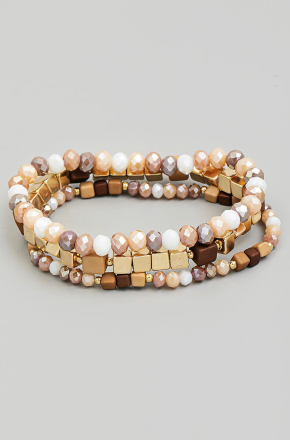 Assorted Square Bead Stackable Bracelet Set