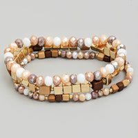 Assorted Square Bead Stackable Bracelet Set